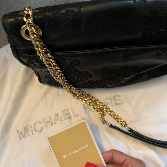 Michael Kors Sloan Lace Leather Shoulder Bag - Picture 7 of 13